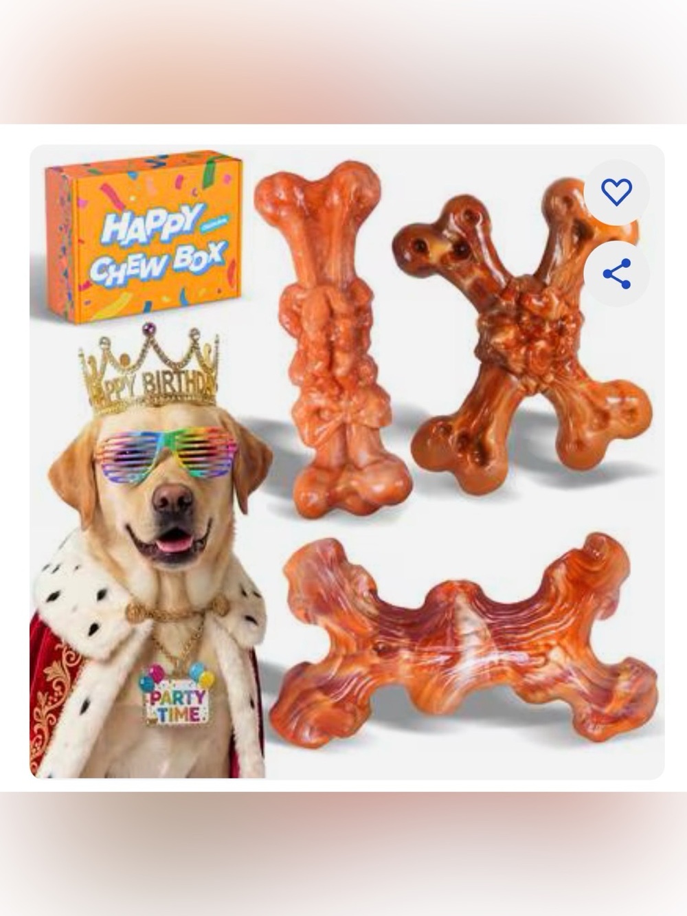 Happy Chew Box chienbox bacon flavor dog birthday puppy pets